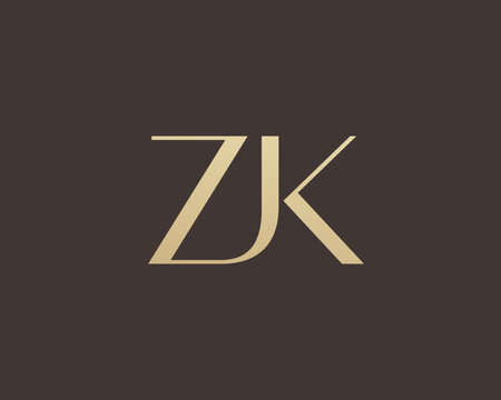 ZK letter logo icon design. Classic style luxury initials monogram.