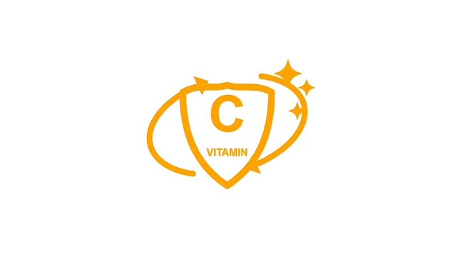 Essential Vitamin C protection icon, illustrating immunity, health defense, and glowing vitality for wellness products