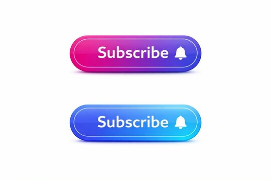 Modern subscribe button with notification icon in vibrant gradient colors