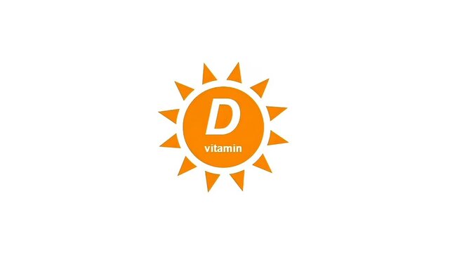 Vitamin D Sun Icon Motion Graphic - Symbolizing Health and Sunshine