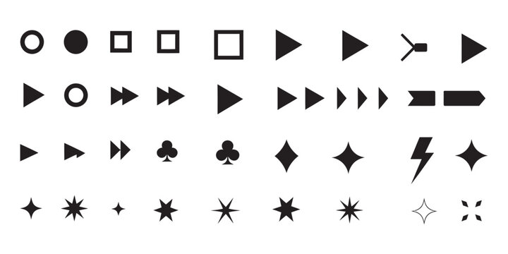 Bullet list for PowerPoint presentation, bullet point collection arrows set vector illustration, clean icons for structured slides and professional presentation design elements.