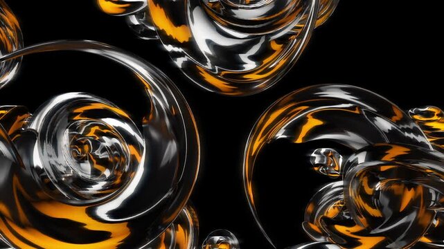 abstract fractal background with gold