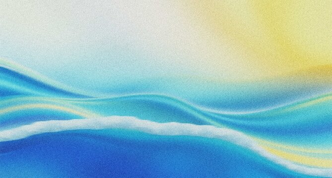 Abstract ocean waves illustration, serene blue and yellow gradient texture, tranquil sea water background, calming marine design element