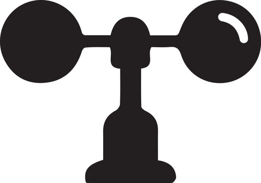 Black anemometer weather station icon Vector, illustration
