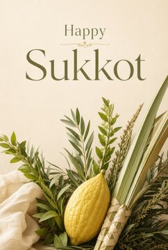 Happy Sukkot jewish holiday social media banner