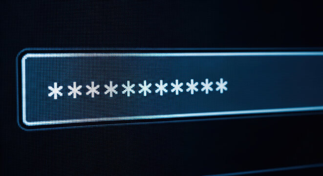 Password field on digital screen highlights data privacy concerns in online security protection