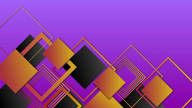 Abstract geometric background with overlapping gradient squares and diamond frames gradient animation