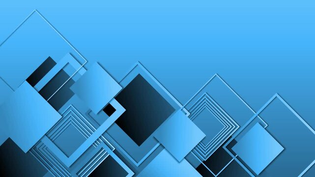 Abstract geometric background with overlapping gradient squares and diamond frames gradient animation