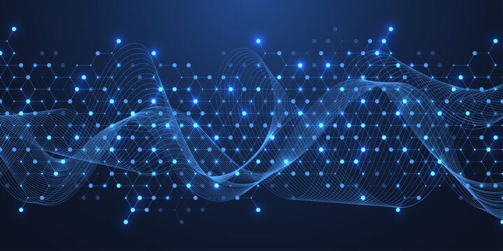 Abstract digital blockchain cube blocks concept. 3D big data cubes quantum computer technology idea. Artificial intelligence data core cubes design element