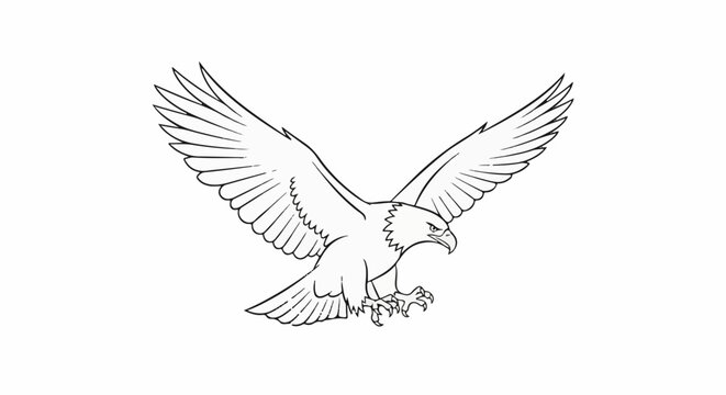 Majestic eagle with wings spread wide, descending with fierce intensity