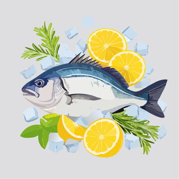 Frischer Fisch auf Eis mediterraner Marktstil