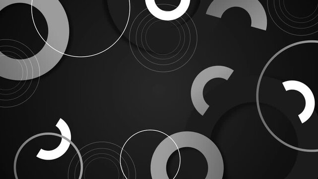 Modern circular abstract background animation, modern geometric design layered shadows, minimal tech style