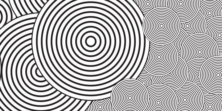 Abstract gold circle lines on dark background. Geometric stripe line art design.