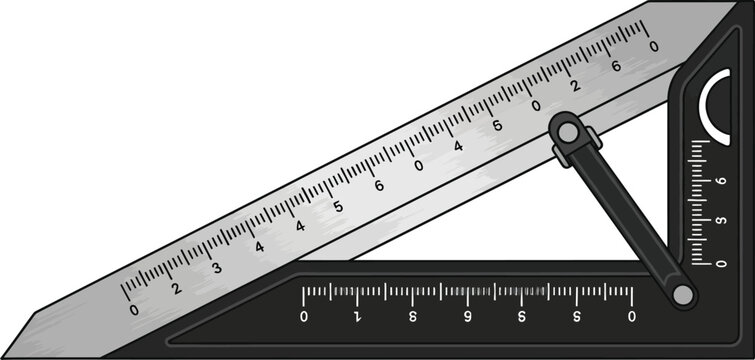 Adjustable metal drafting triangle ruler with degree markings for technical drawing and carpentry triangle measurement drafting geometry mathematical architecture engineering technical