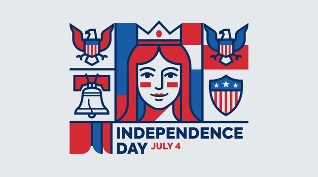USA Independence Day Graphic with Patriotic Symbols