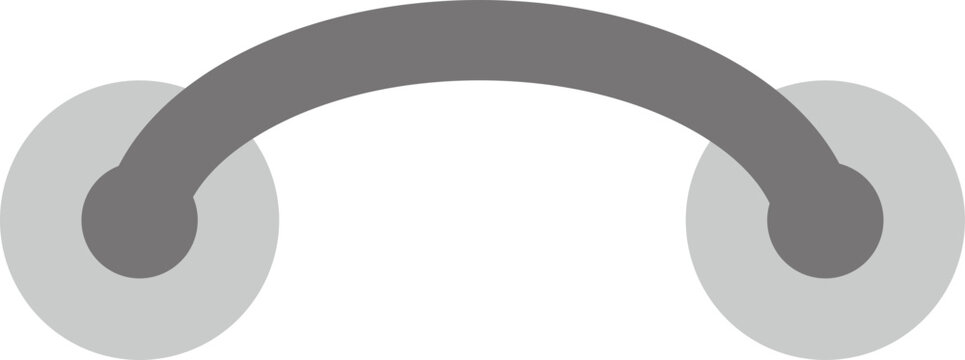 Arched Silver Metal Binder Ring for Spiral Notebook or Planner Vector Illustration