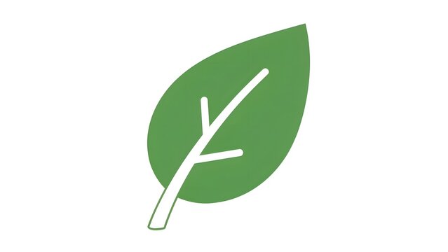 Green Leaf Icon Minimal