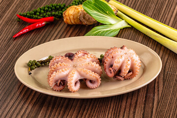 Gourmet Boiled octopus in the bowl © Andrei Starostin