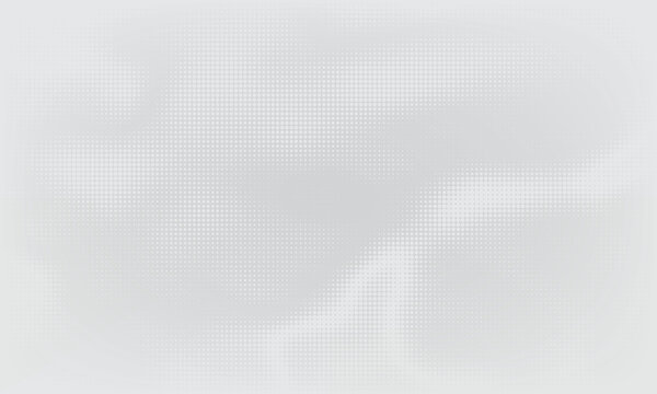 Abstract light grey halftone background with soft wavy pattern. Minimalist white dotted texture with subtle gradient. Vector illustration.
