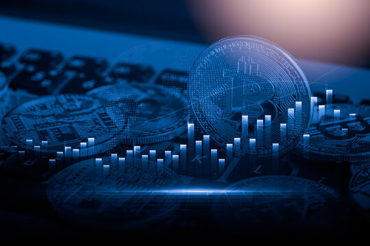 Stock market or forex trading graph and candlestick chart suitable for financial investment concept. Economy trends background for business idea and all art work design. Abstract finance background.