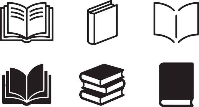 Open and closed books in silhouette against a clean backdrop for educational concepts
