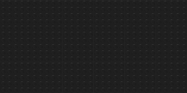 Realistic black plastik constructor seamless pattern background. Vector texture illustration