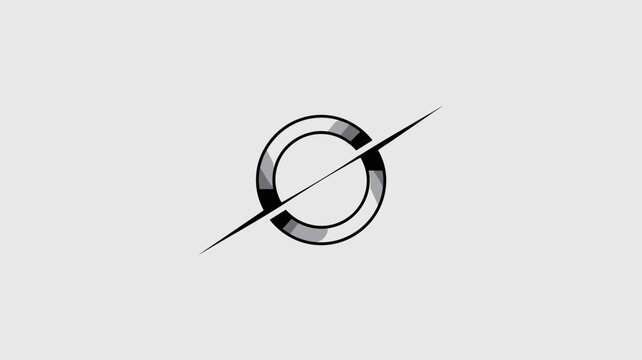 Geometric silver ring icon on white &ndash; Suitable for high-end boutique branding, minimalist accessory design, or modern emblem graphics.