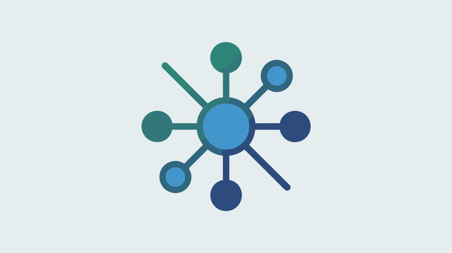Neural network node icon with circles &ndash; Great for artificial intelligence graphics, connectivity logos, or deep learning visuals.