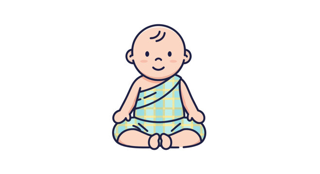 Baby Sitting in Lungi Cloth