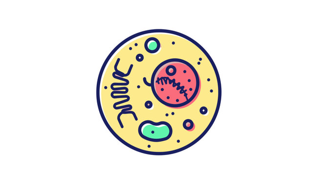 Colorful Prokaryotic Cell Illustration for Science Education