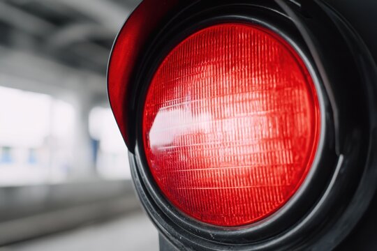 赤信号が明るく輝き、車両に安全に停止するよう警告します