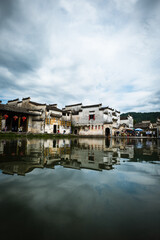 Fototapeta premium Traditional Huizhou architecture reflection in Hongcun village, Anhui, China.
