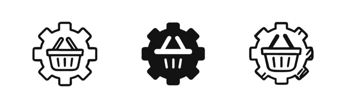 Ecommerce Settings and Shopping Process Optimization Icons