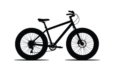 Obraz premium Silhouette of a fat tire bicycle with silhouette, illustration