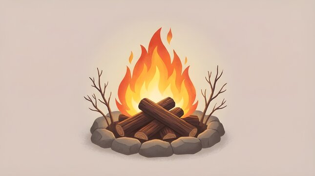 Warm campfire in nature cozy fire pit for outdoor adventures and relaxation
