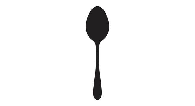 Black spoon silhouette on a white background