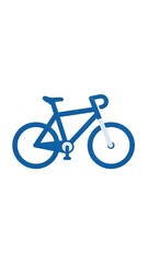 Fototapeta premium Blue Bicycle Icon with Pedals and Frame