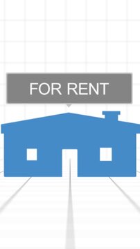 Generic Housing Market Icon on Fake Real Estate Map - For Rent - Vertical