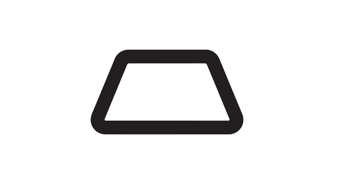 Trapezoid shape silhouette on a white background