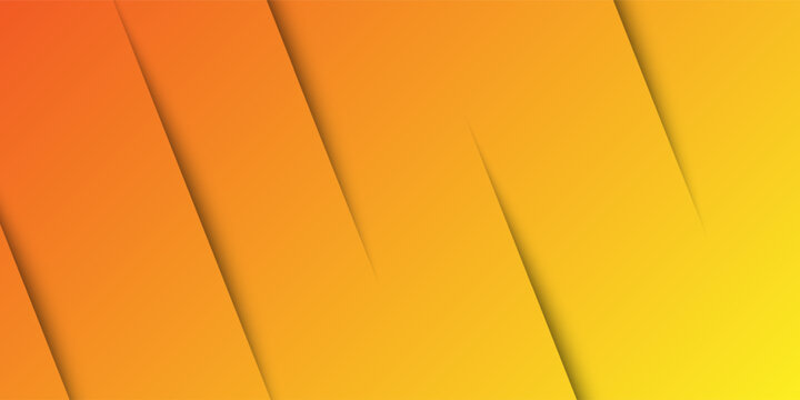 Professional abstract background featuring vibrant orange and yellow layered diagonal patterns with subtle drop shadows creating a modern 3D paper-cut effect.