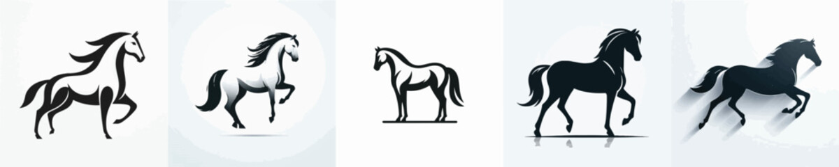 Fototapeta premium Horse Silhouette Vector Illustration