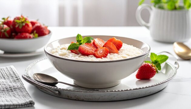Grie&szlig;brei mit Erdbeeren