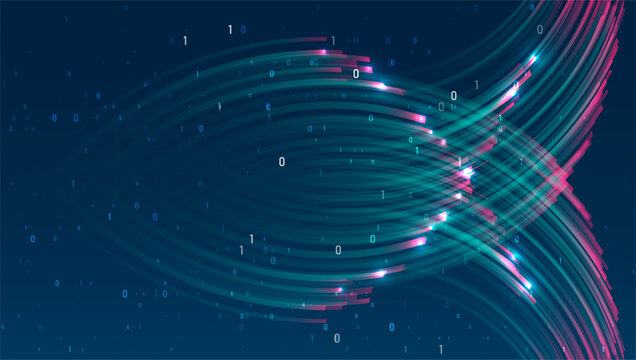 Abstract digital wave of binary code representing big data flowing. Graphic concept for design