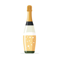 Modern flat 2D vector illustration of a Champagne, minimal design style on a white background. © MiniVex