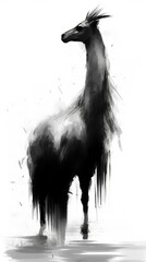 Fototapeta premium Ink Llama Charm