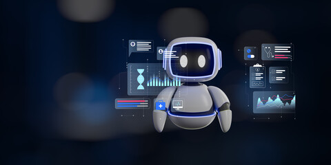 Naklejka premium AI Robot for Healthcare and Medical Data Visualization.