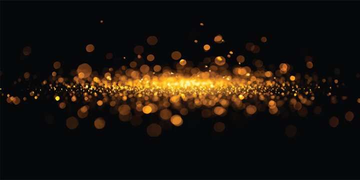A vibrant crowd of people dancing at a party with glowing bokeh lights and colorful holiday decorations on a dark night background