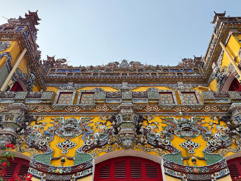 The main palace of Kien Trung in Hue Imperial City, served as main residence of emperor back then. Architecture style is influenced by French baroque arts and royal culture.
