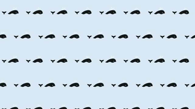 かわいいクジラの海柄ループアニメーション背景