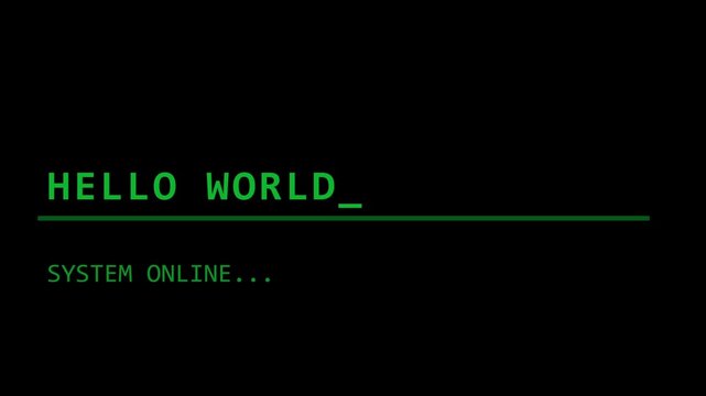 Typing Code Terminal Animation Hello World Programming Motion Graphic